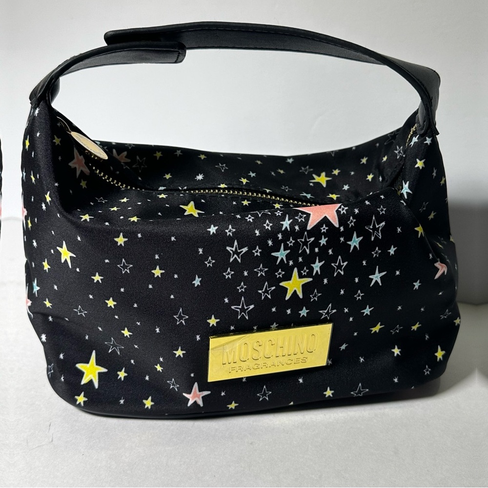 MOSCHINO Bag Pouch Makeup Train Case Clutch Travel Cosmetics Purse NEW - Picture 10 of 11